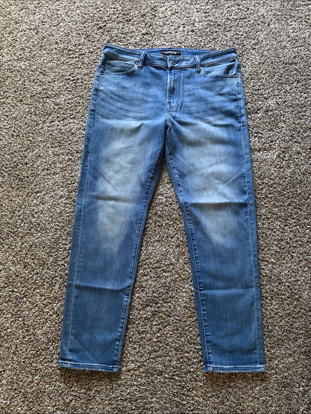 Express Blue Faded Skinny Jeans
